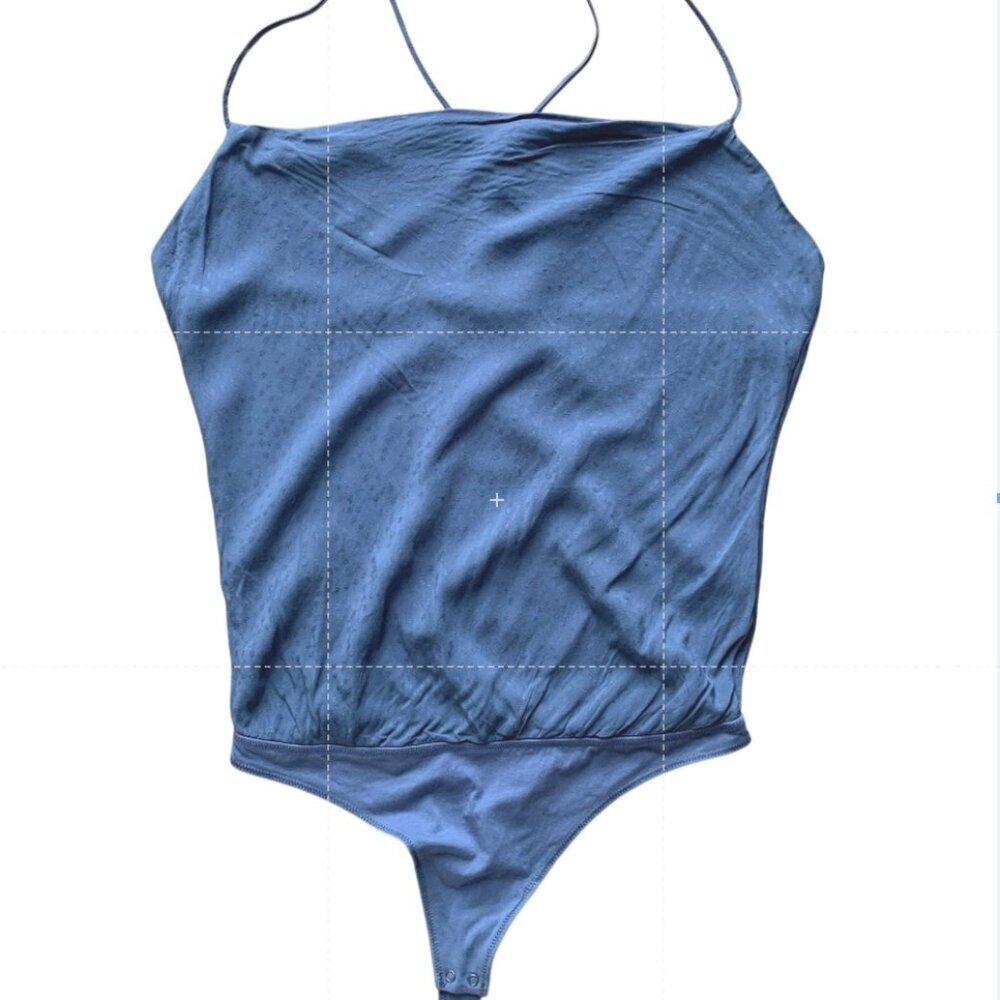 Abercrombie & Fitch Gray Spotted Print Bodysuit Size L Holiday Sexy Party NYE